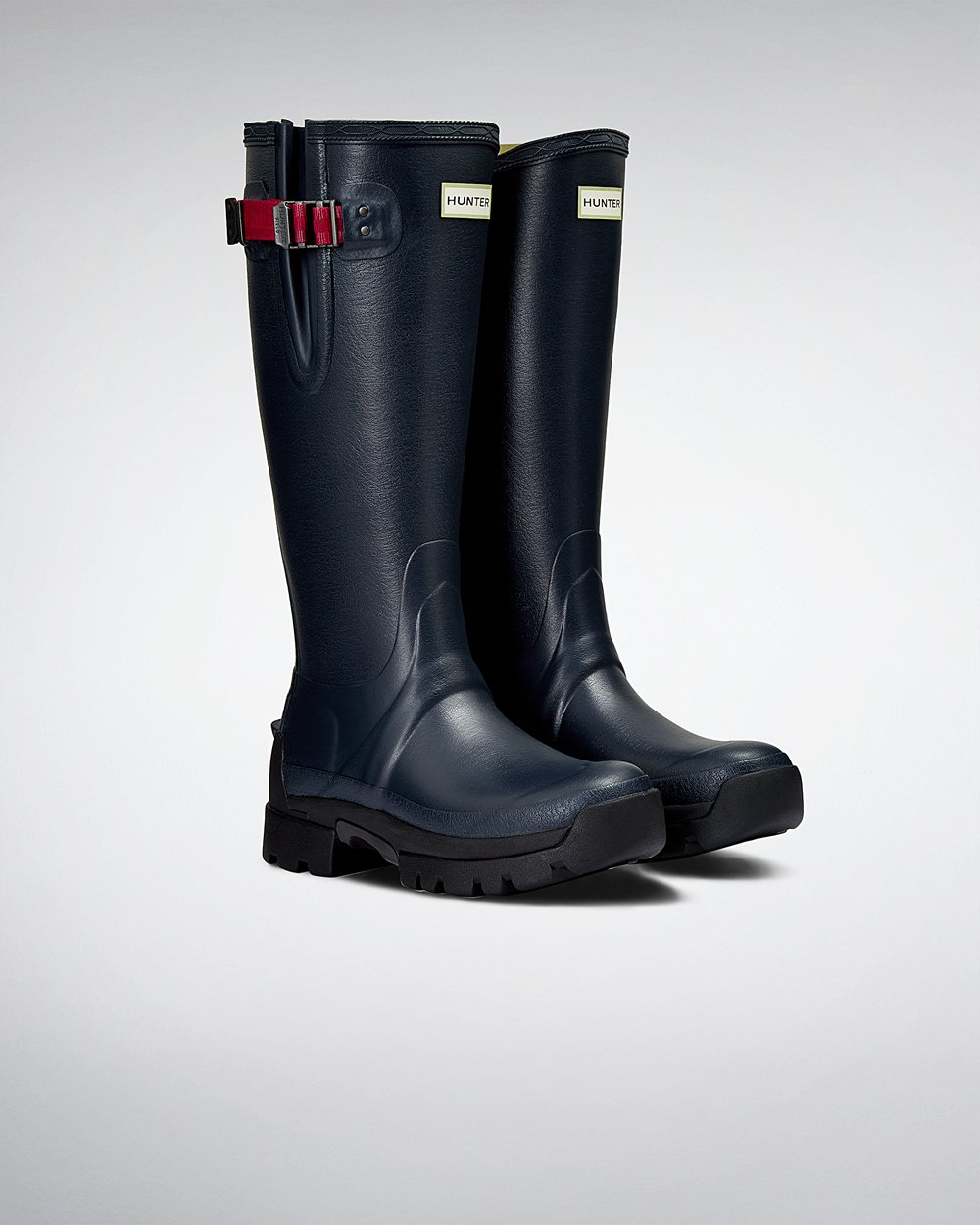 Hunter Balmoral Side Adjustable 3Mm Neoprene Tall Rain Boots - Online Store Womens Navy - OYLBRN956